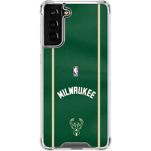 NBA Milwaukee Bucks Jersey Galaxy S21 FE Clear Case